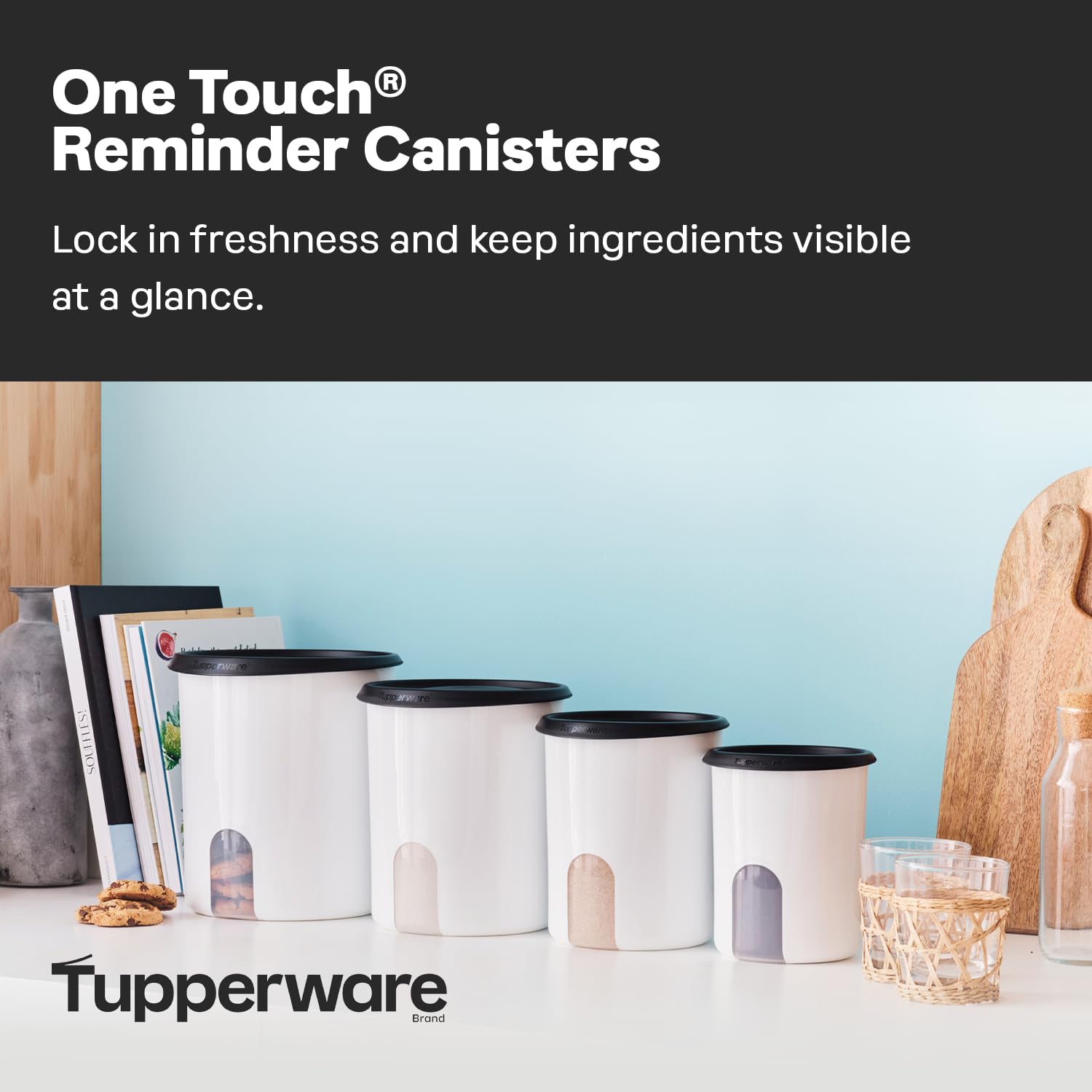 Amazon.com: Tupperware One Touch Reminder Canisters 4 Canister